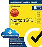 Norton 360 Deluxe 2023 - Antivirus software para 5 Dispositivos y 15 meses de...